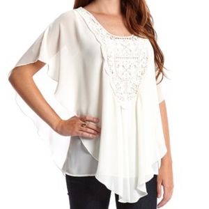 IVORY EMBROIDED TUNIC TOP
